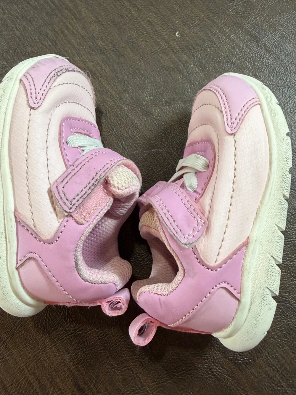 Carters Pink Two Tone Velcro Tennis Shoes Girl's Size 3